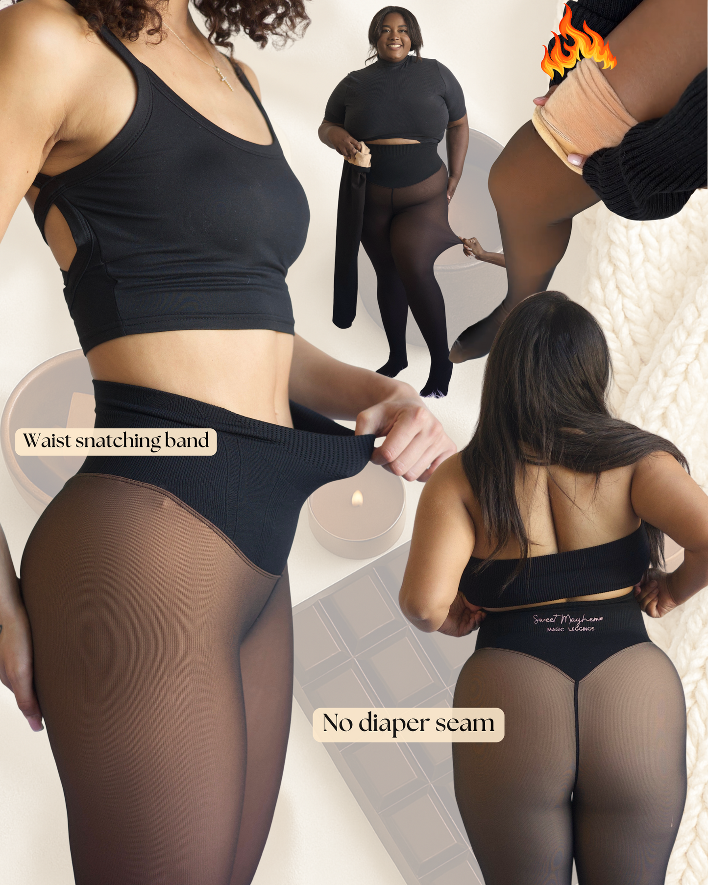 THE GLOW UP | TIK TOK VIRAL MAGIC LEGGINGS WITH COMPRESSION BAND & ONE SEAM